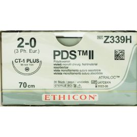 Szew wchłanialny syntetyczny PDS II Z339H rozm. 2/0 ; igła okrągła rozwarstwiająca 36mm - 1/2 koła ; dł. 70cm fioletowy