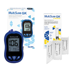 Zestaw do pomiaru stężenia ciał ketonowych MultiSure GK, aparat + paski ketonowe 5 szt.